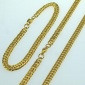宽度6M 双织圆磨斜切速卖通外贸批发项链、手链套装金色真空电镀